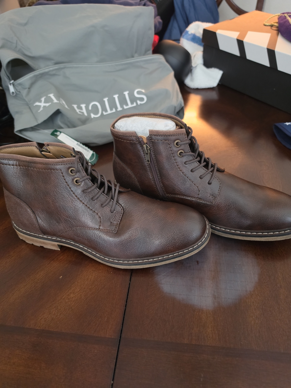 Men's Brown Leather Lace-Up Ankle Boots Size 10.5 / 44
